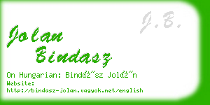 jolan bindasz business card